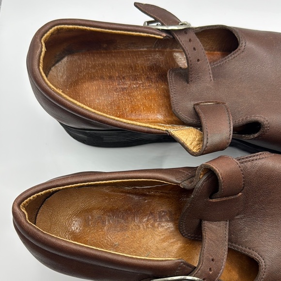 Famolare Brown Leather Mary Jane Wedge Shoes Earth Brown Size 10 - Picture 8 of 14